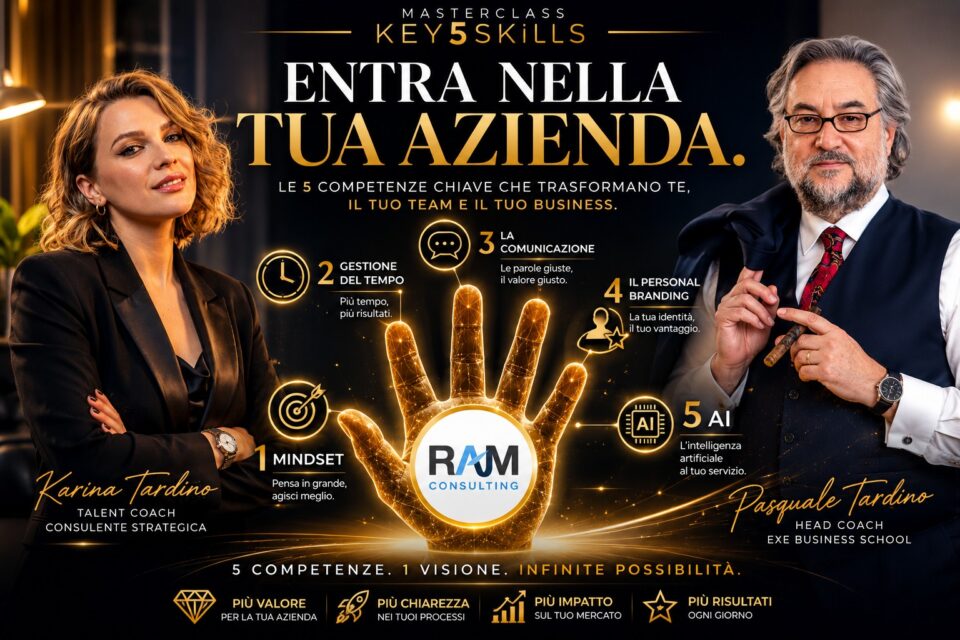 LA MASTERCLASS KEY5SKILLS ARRIVA DIRETTAMENTE NELLA TUA AZIENDA!